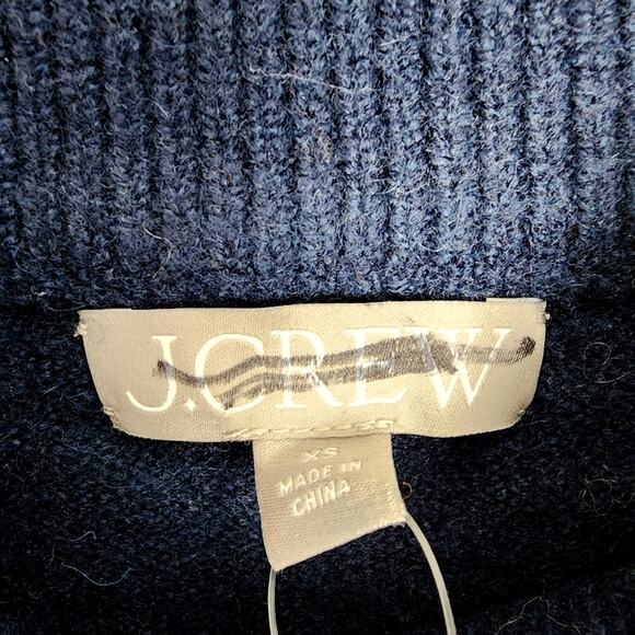 NEW J. Crew Chunky Cropped Stripe Sweater Wool Alpaca Blend Natural Heather XS - Picture 10 of 11